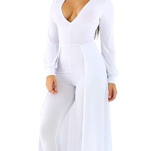 White skirt jumpsuit